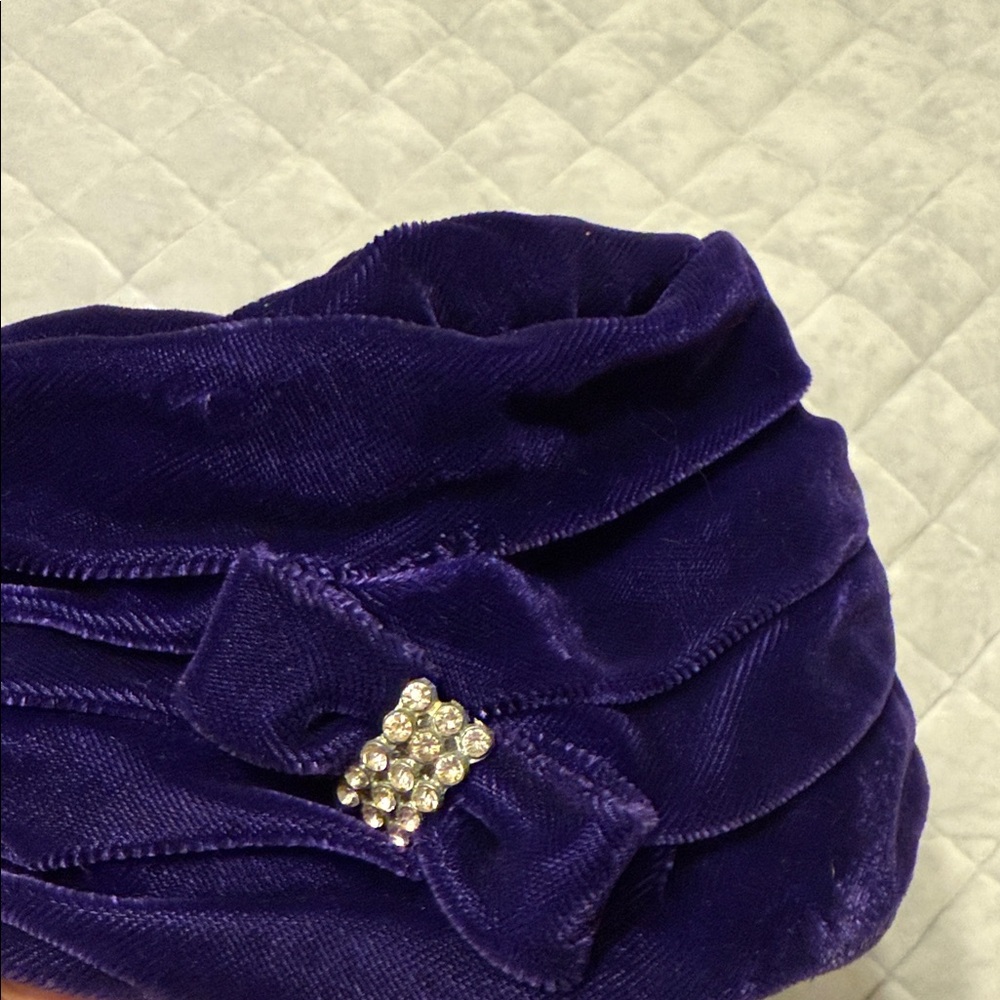 Vintage Hat Trio Orange Velvet, Purple Velvet& Cream Satin - Picture 9 of 16